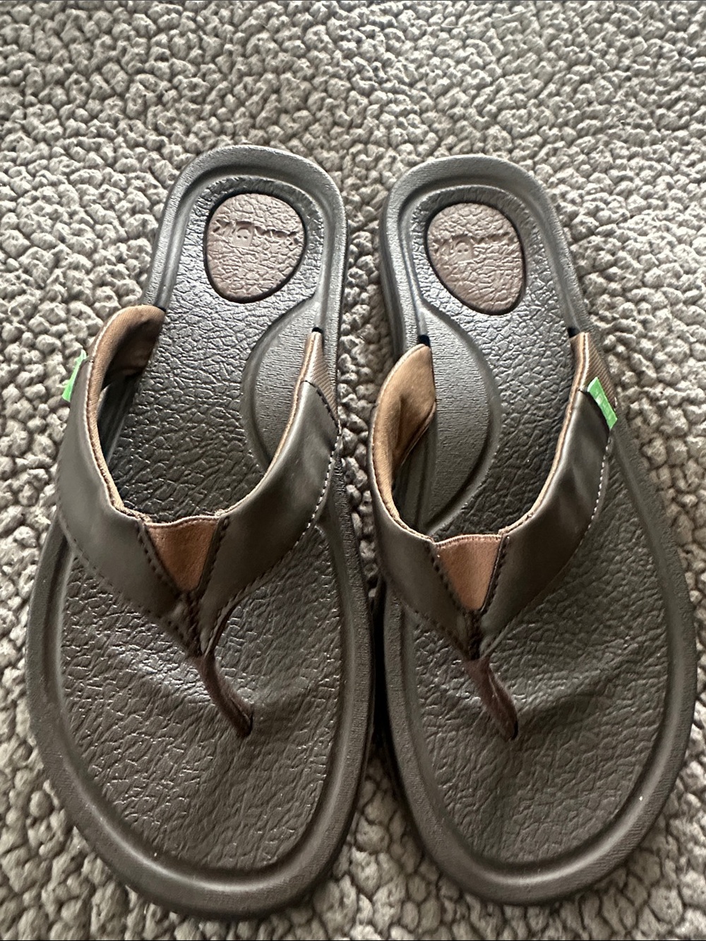 Sanuk Brown and Tan Women’s Flip-Flop Sandals